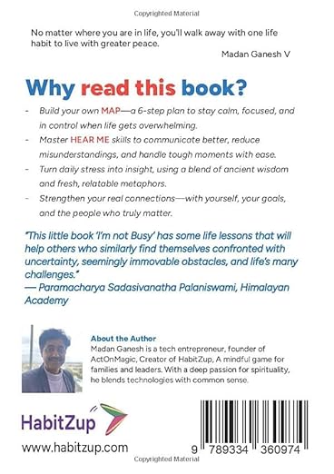 Back cover of I'm NOT Busy